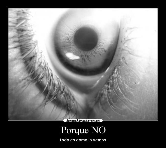Porque NO - todo es como lo vemos