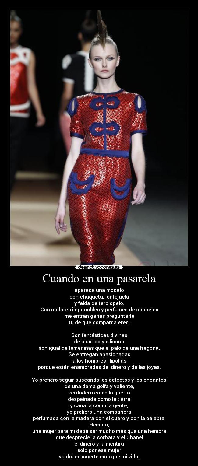 Cuando en una pasarela -