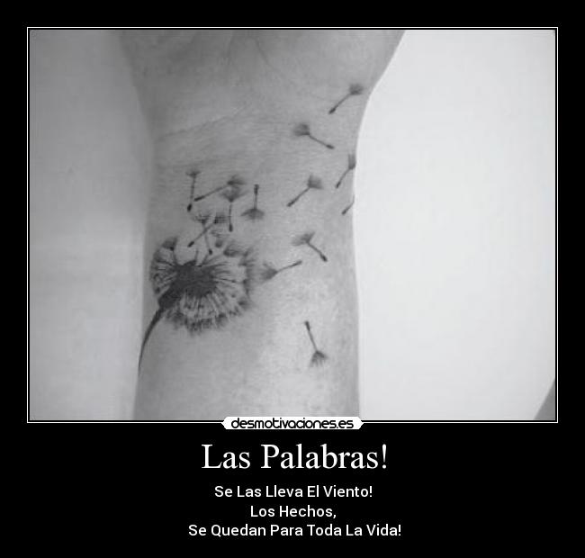 Las Palabras! - Se Las Lleva El Viento!
Los Hechos,
Se Quedan Para Toda La Vida!