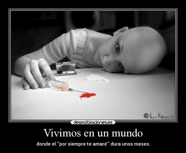 Vivimos en un mundo - donde el por siempre te amaré dura unos meses.