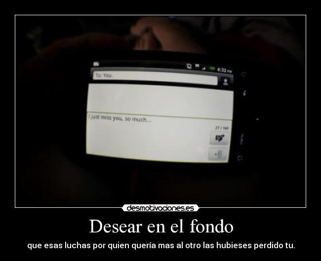 Desear en el fondo - 