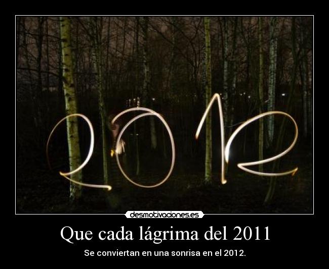 Que cada lágrima del 2011 -