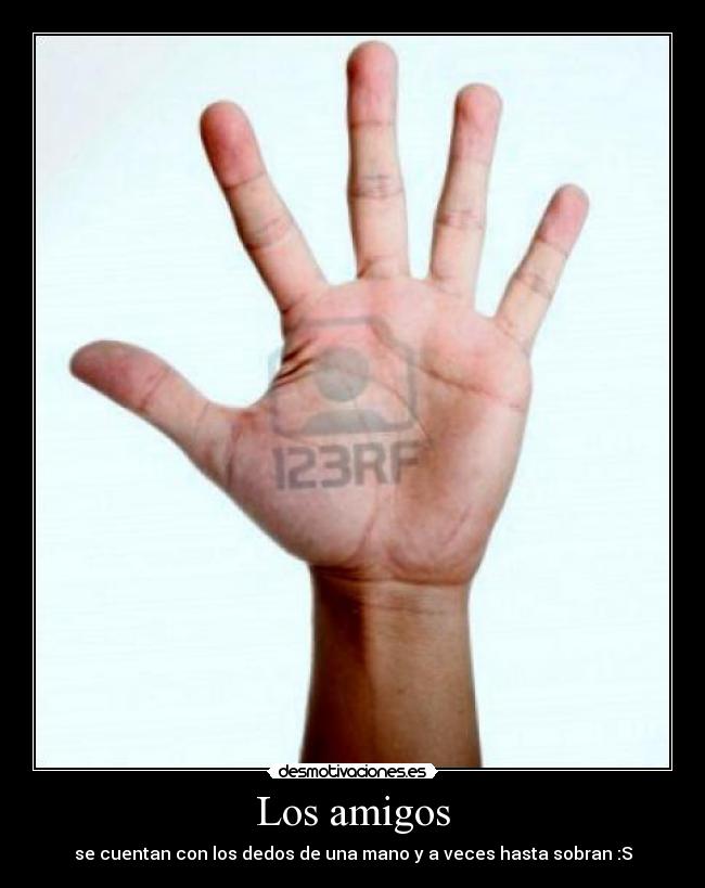 Los amigos - se cuentan con los dedos de una mano y a veces hasta sobran :S