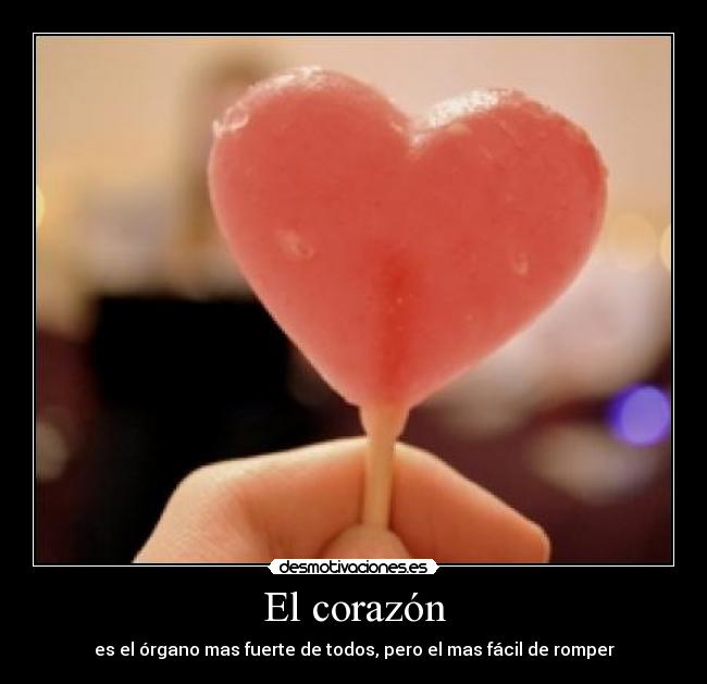 El corazón - es el órgano mas fuerte de todos, pero el mas fácil de romper
