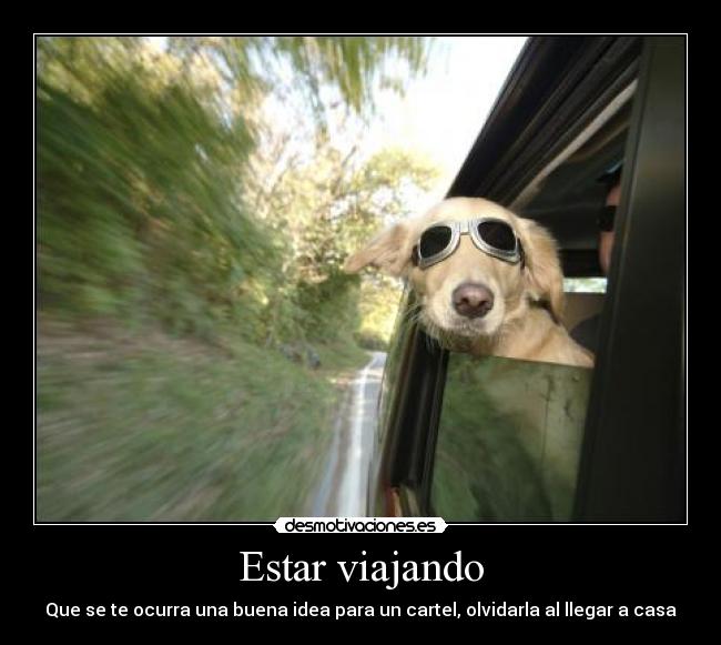 Estar viajando - Que se te ocurra una buena idea para un cartel, olvidarla al llegar a casa
