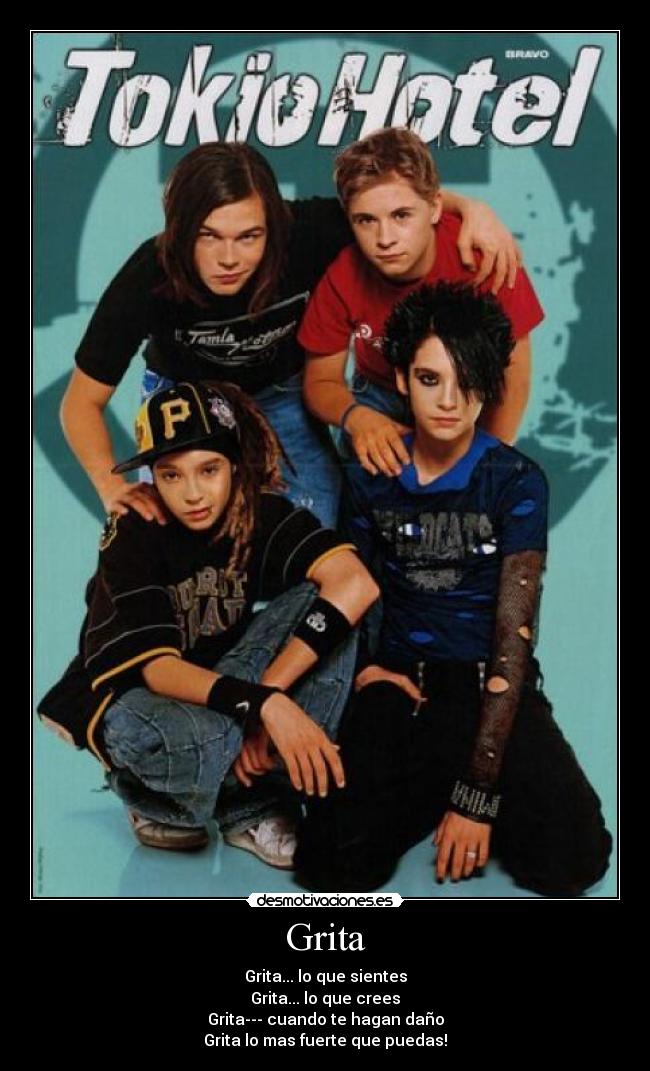 Grita - Grita... lo que sientes
Grita... lo que crees
Grita--- cuando te hagan daño
Grita lo mas fuerte que puedas!