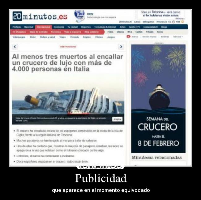 Publicidad - que aparece en el momento equivocado