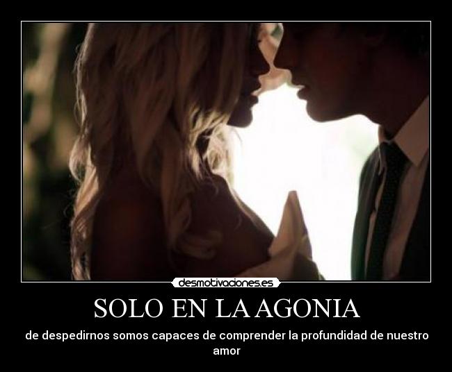 SOLO EN LA AGONIA - de despedirnos somos capaces de comprender la profundidad de nuestro amor
