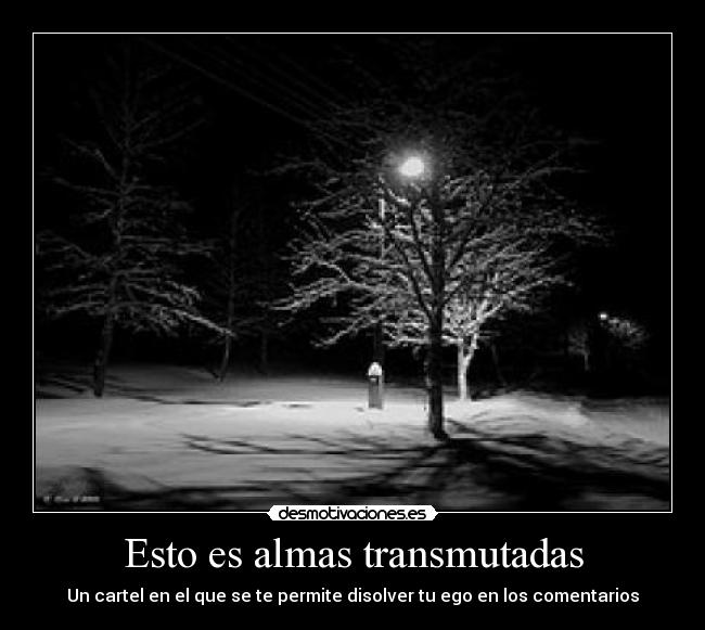 Esto es almas transmutadas - Un cartel en el que se te permite disolver tu ego en los comentarios