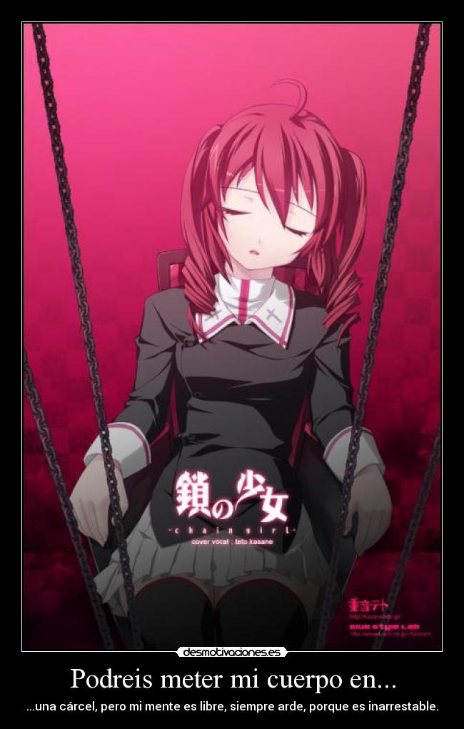 carteles teto kasane vocaloid podreis meter cuerpo una carcel pero mente libre desmotivaciones