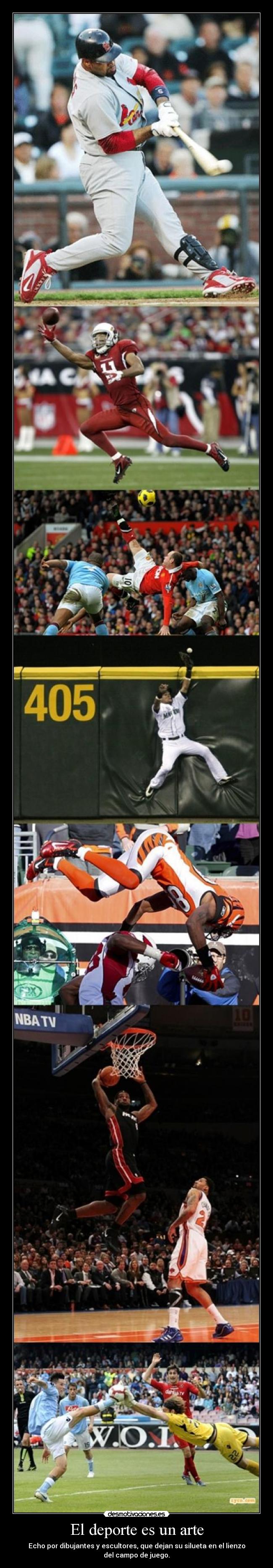 El deporte es un arte - Echo por dibujantes y escultores, que dejan su silueta en el lienzo del campo de juego.