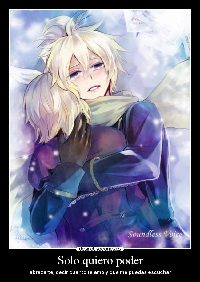 carteles anime vocaloid len rin kagamine soundles voice desmotivaciones