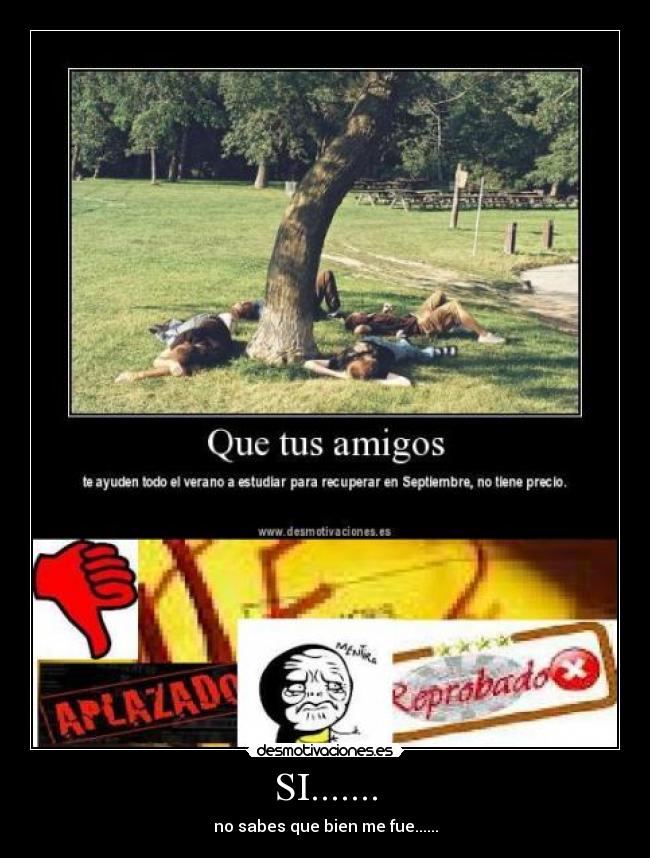 SI....... - no sabes que bien me fue......