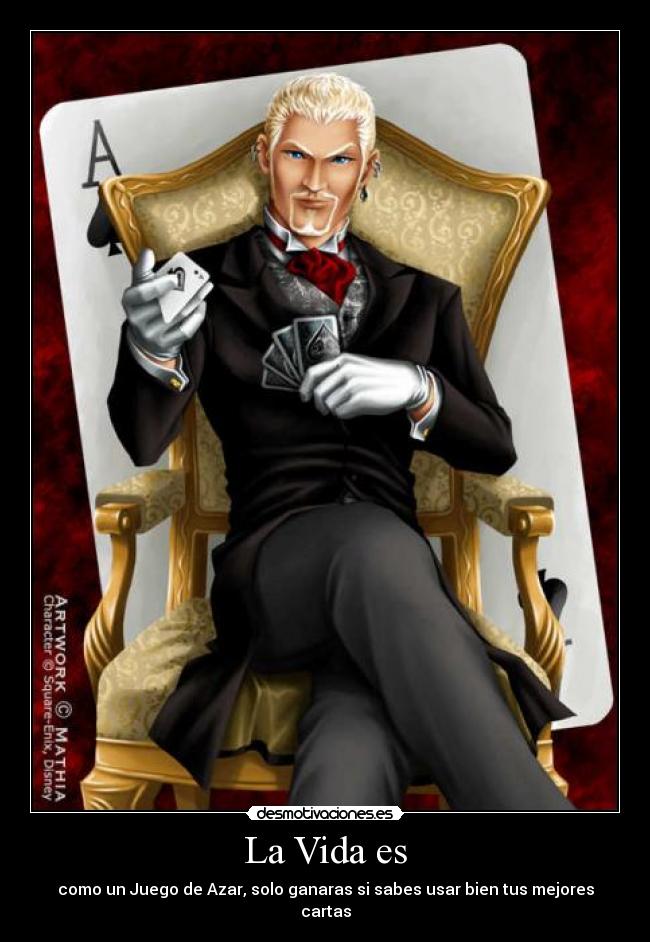 carteles vida azar luxord kingdom hearts vida desmotivaciones