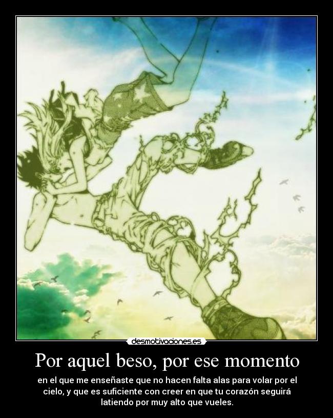 carteles airgear beso cielo alas volar corazon momento desmotivaciones
