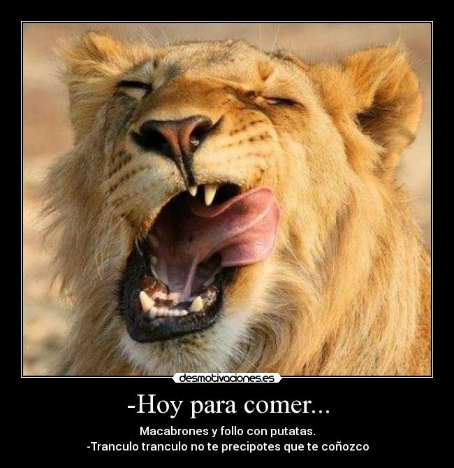 -Hoy para comer... -