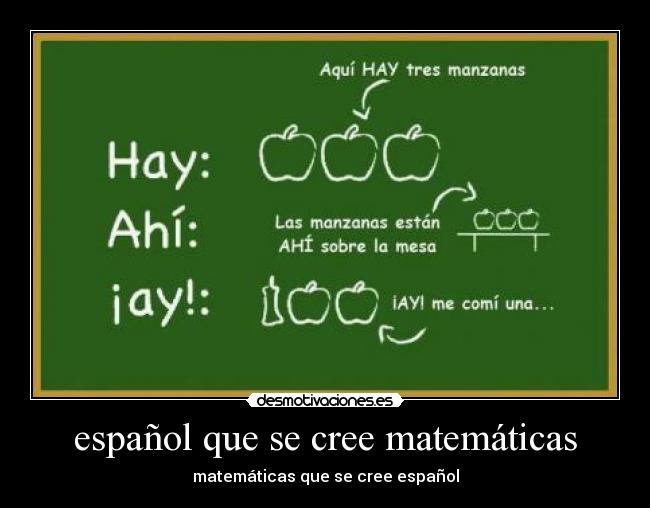 español que se cree matemáticas - matemáticas que se cree español