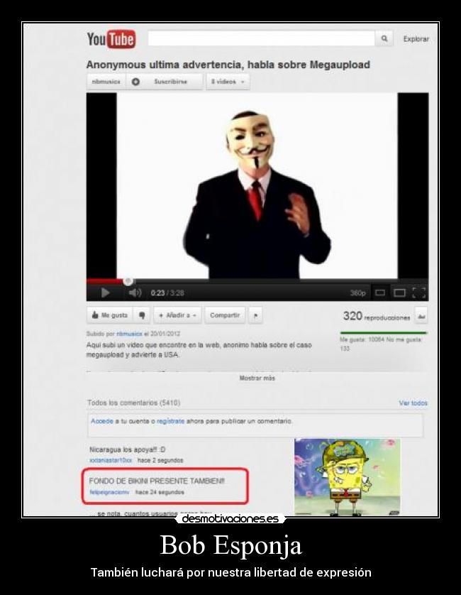 carteles bob esponja estados unidos libertad expresion sopa anonymous internet costa rica tico megaupload desmotivaciones
