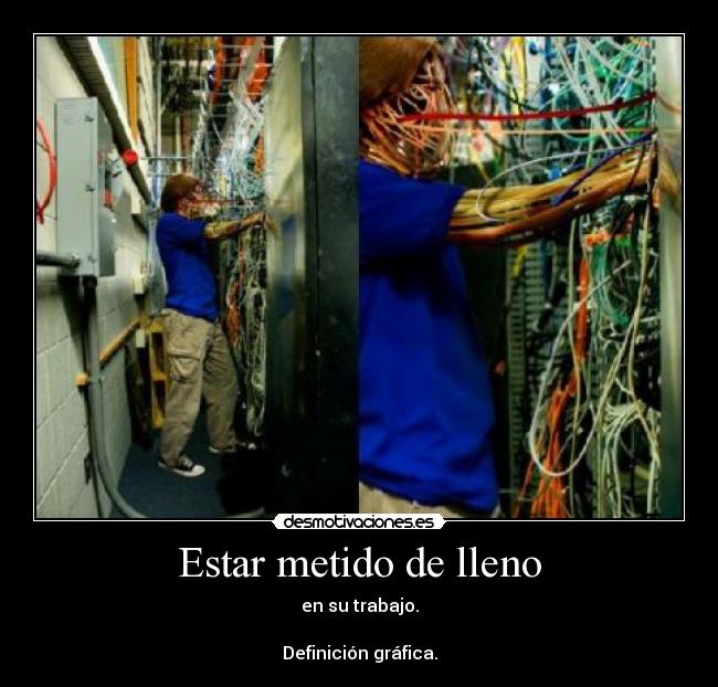 Estar metido de lleno - en su trabajo.

Definición gráfica.