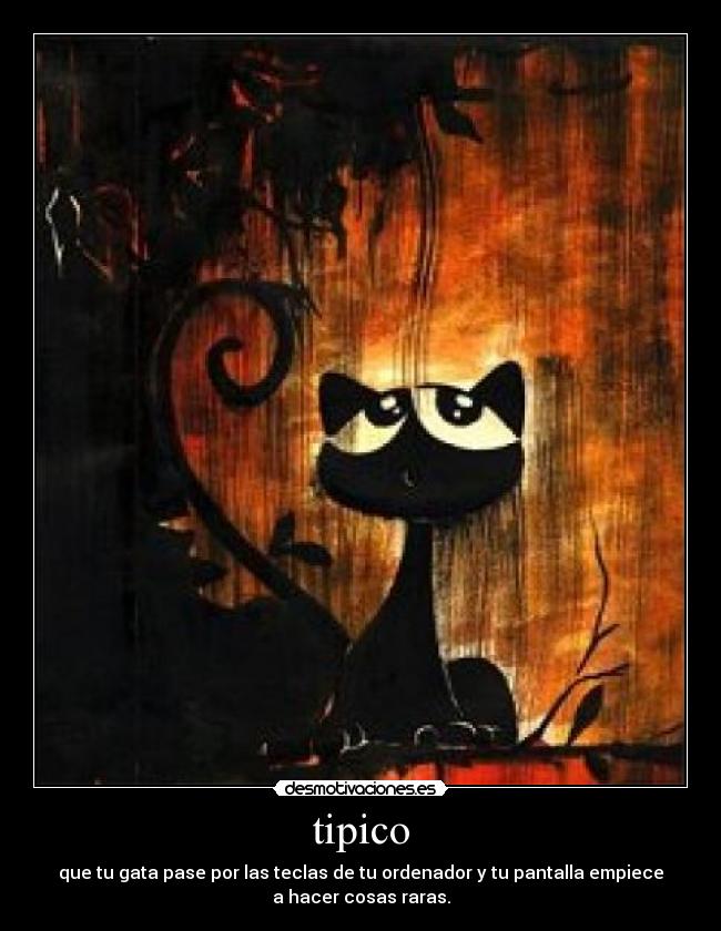 tipico - que tu gata pase por las teclas de tu ordenador y tu pantalla empiece
a hacer cosas raras.