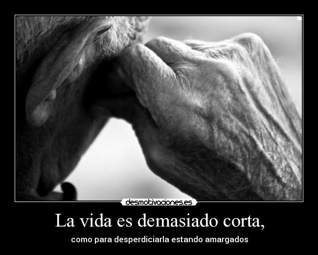 La vida es demasiado corta, -