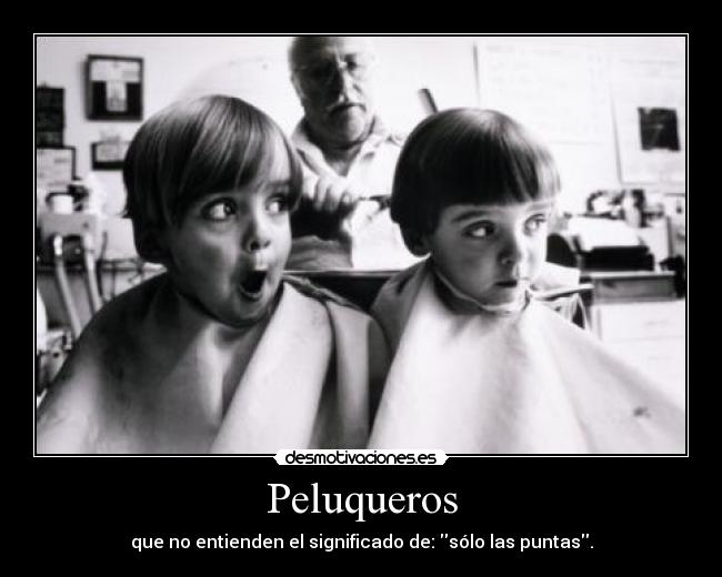 Peluqueros - que no entienden el significado de: sólo las puntas.