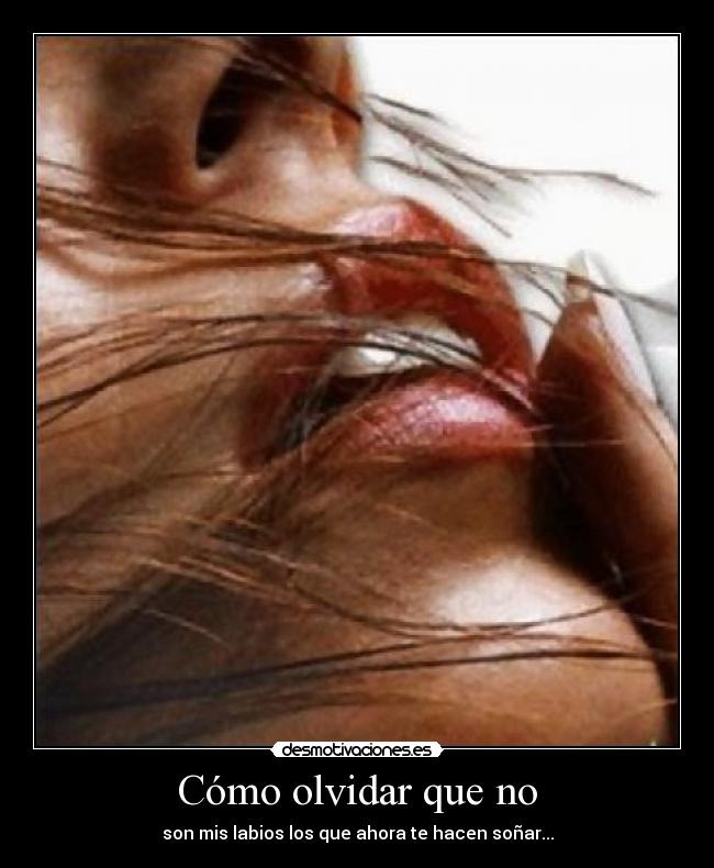 Cómo olvidar que no - son mis labios los que ahora te hacen soñar...