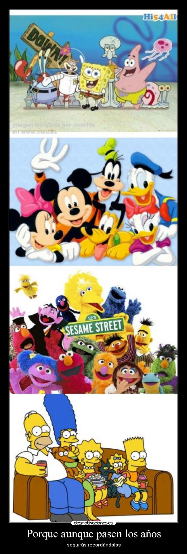 carteles simpsons disney barrio sesamo bob esponja desmotivaciones
