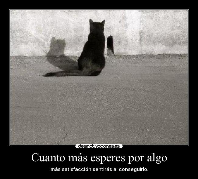 Cuanto más esperes por algo - más satisfacción sentirás al conseguirlo.