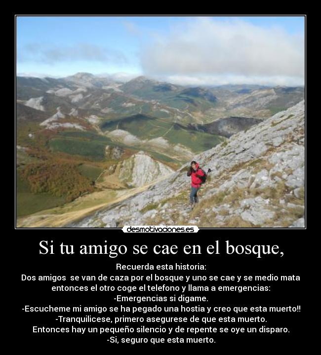 Si tu amigo se cae en el bosque, -