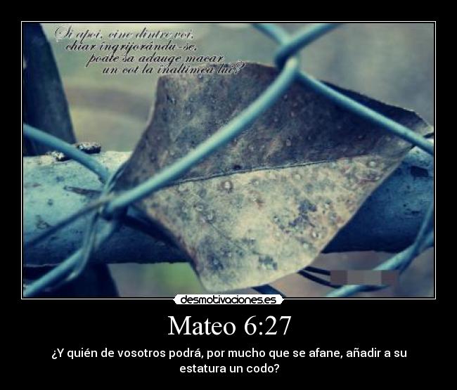 Mateo 6:27 -