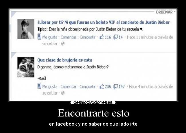 Encontrarte esto - en facebook y no saber de que lado irte
