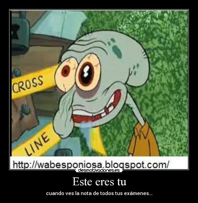 Este eres tu - cuando ves la nota de todos tus exámenes...