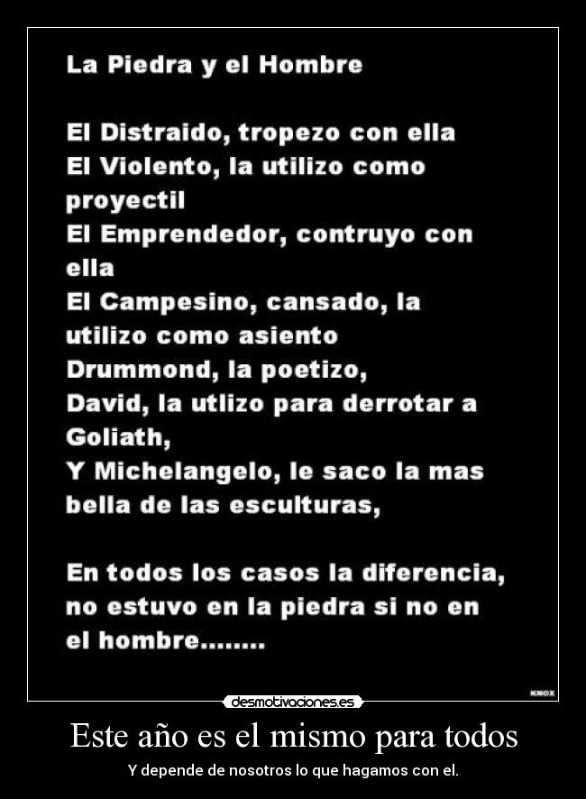 Este año es el mismo para todos - 