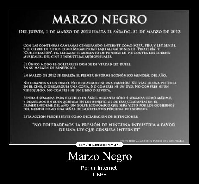 carteles marzo negro por internet sin censura desmotivaciones