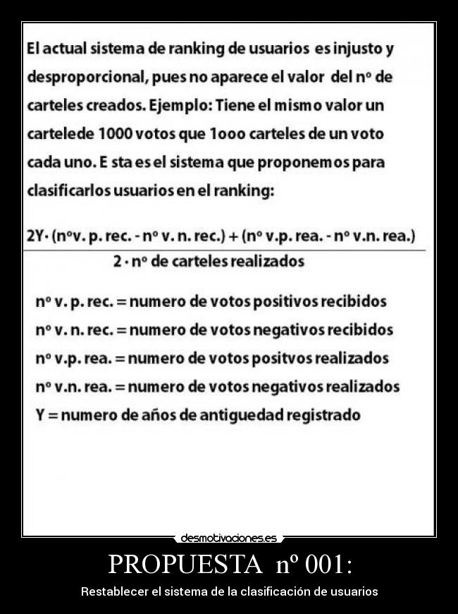 PROPUESTA nº 001: -