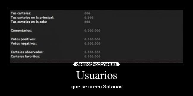 Usuarios - que se creen Satanás