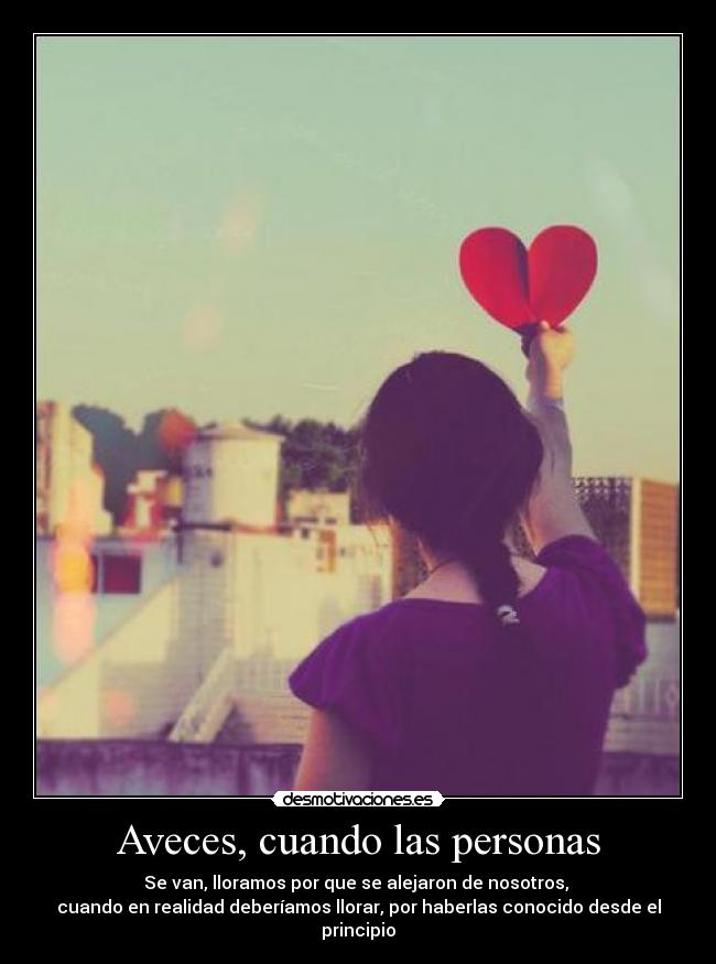 Aveces, cuando las personas - 
