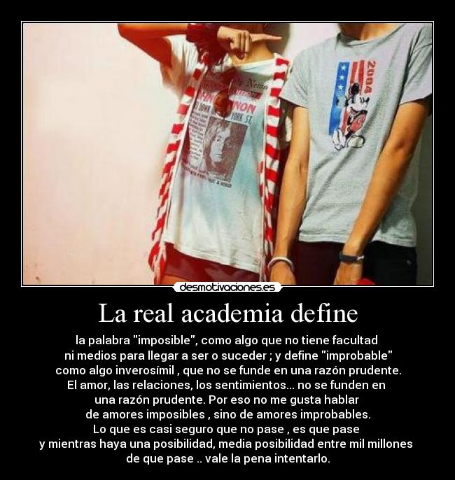 La real academia define -