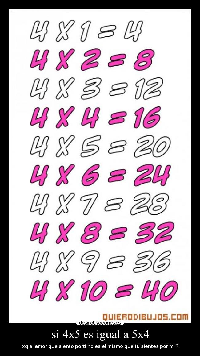 si 4x5 es igual a 5x4 - 