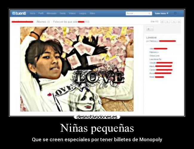 Niñas pequeñas - Que se creen especiales por tener billetes de Monopoly