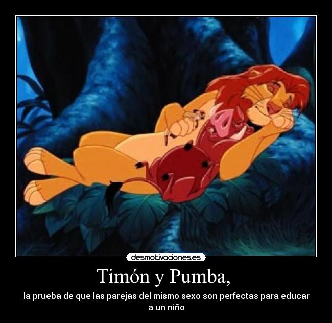 Timón y Pumba,  - la prueba de que las parejas del mismo sexo son perfectas para educar a un niño