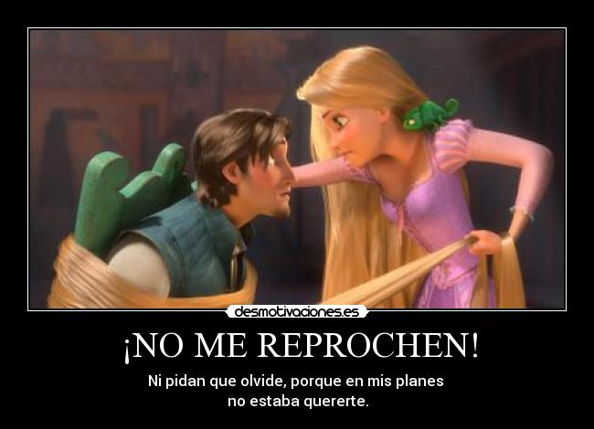 ¡NO ME REPROCHEN! - Ni pidan que olvide, porque en mis planes
no estaba quererte.