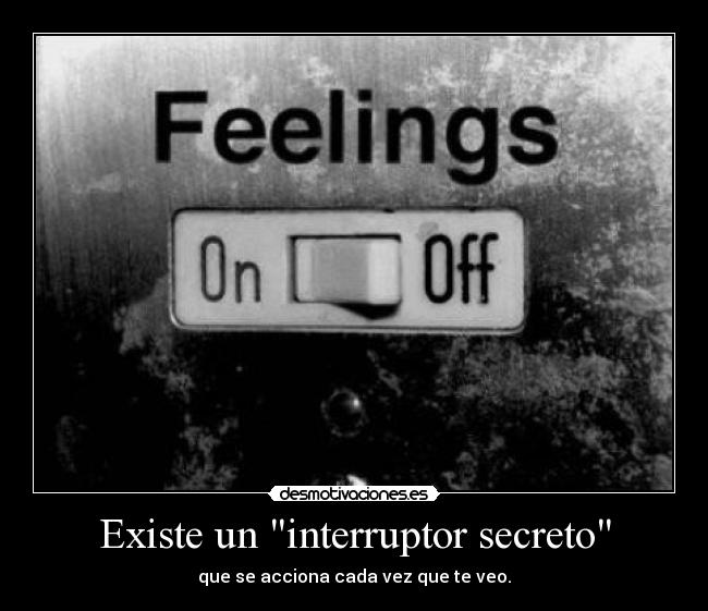 Existe un interruptor secreto - que se acciona cada vez que te veo.