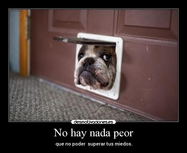 No hay nada peor - que no poder  superar tus miedos.