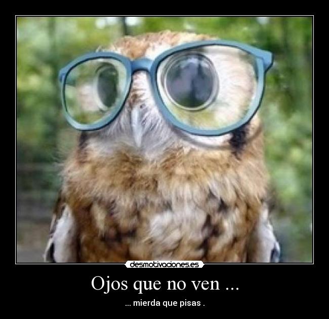 Ojos que no ven ... - ... mierda que pisas .