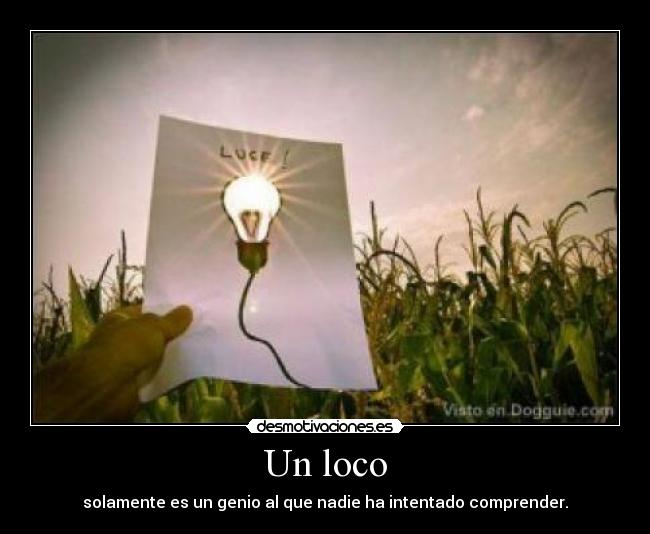 Un loco - solamente es un genio al que nadie ha intentado comprender.