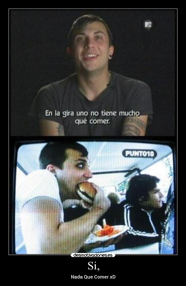 carteles frank iero comida desmotivaciones