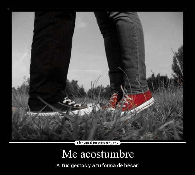 Me acostumbre - A tus gestos y a tu forma de besar.