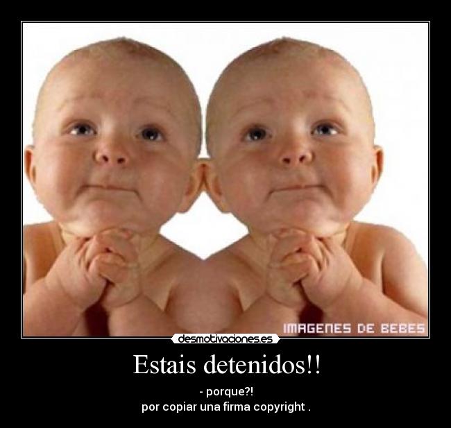 Estais detenidos!! - - porque?!
por copiar una firma copyright .